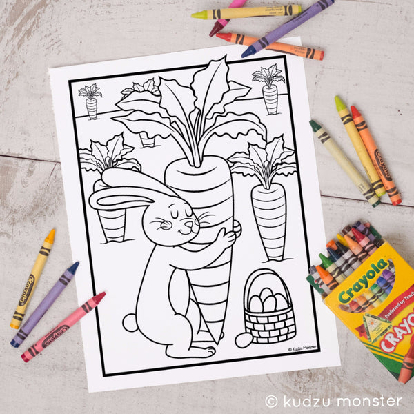 FREE Printable Easter Bunny Coloring Sheet - Kudzu Monster

