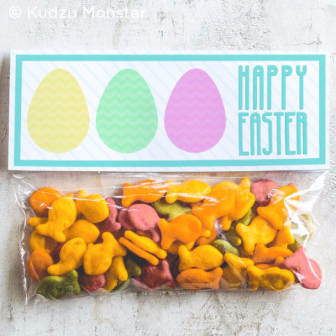 Printable Colorful Easter Egg Treat Topper - Kudzu Monster
