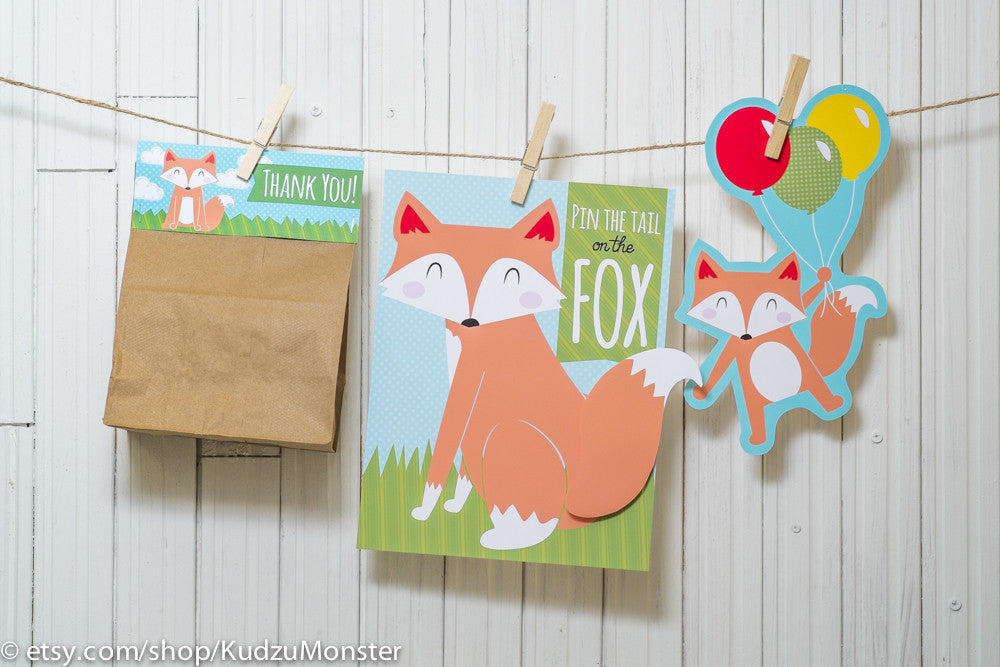 Printable Fox Party Decor Deluxe Kit – Kudzu Monster