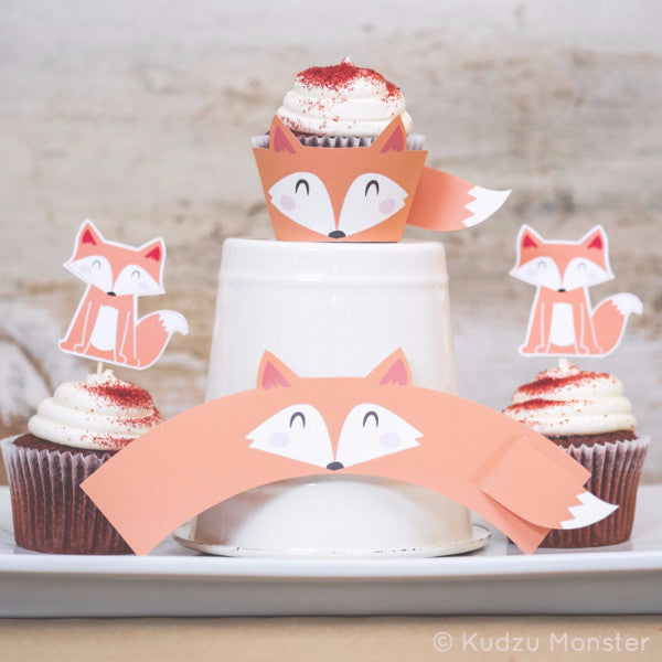 Printable Fox Cupcake Kit - Kudzu Monster
