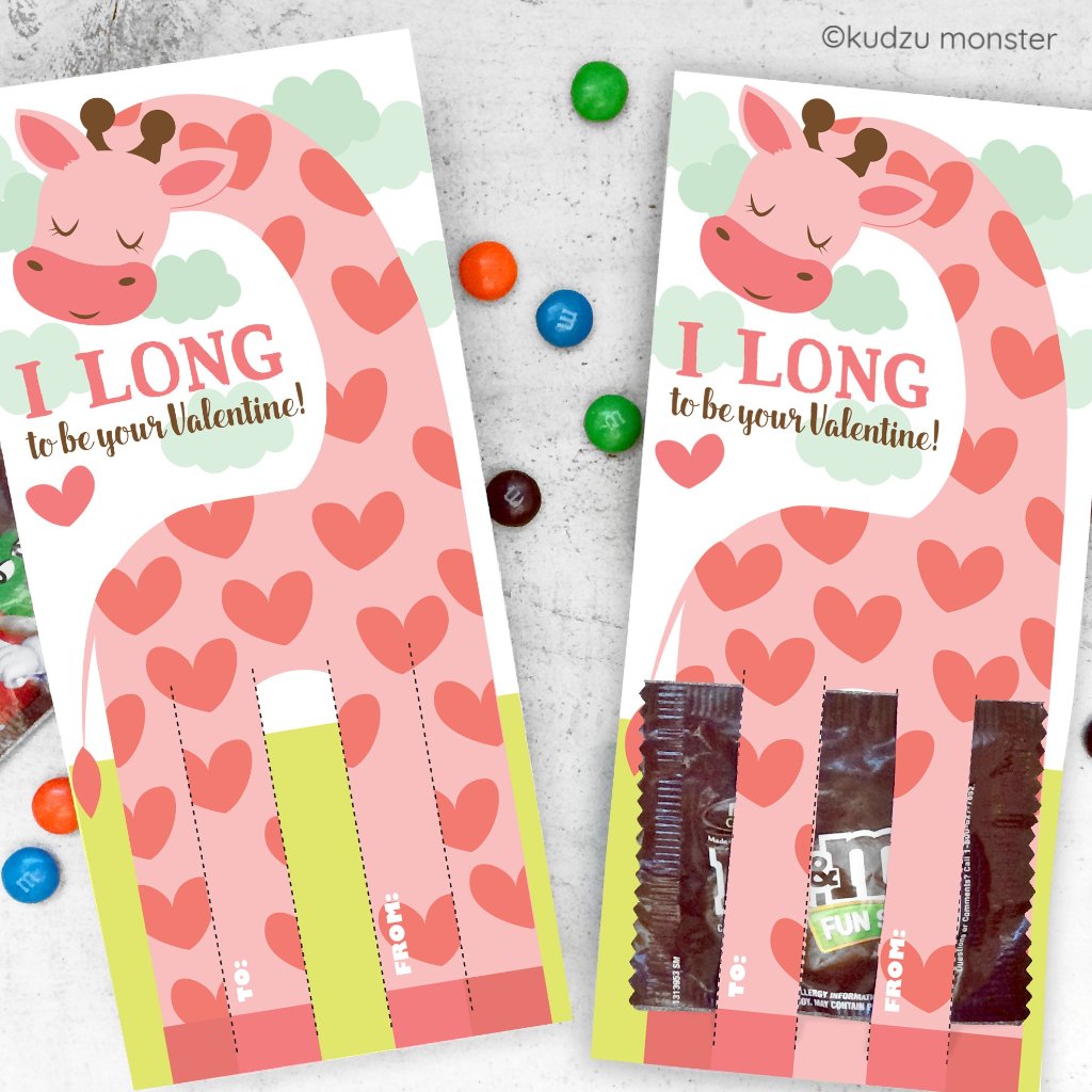 Valentine Giraffe Candy Huggers