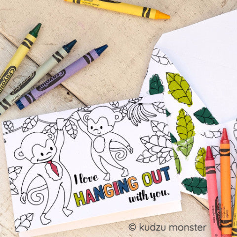 Monkey Coloring Card