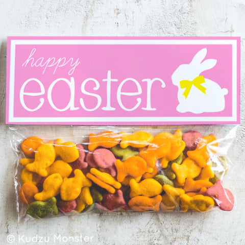 Printable Pink Easter Treat Topper - Kudzu Monster
