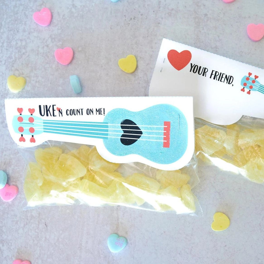 Ukulele Treat Topper Valentine