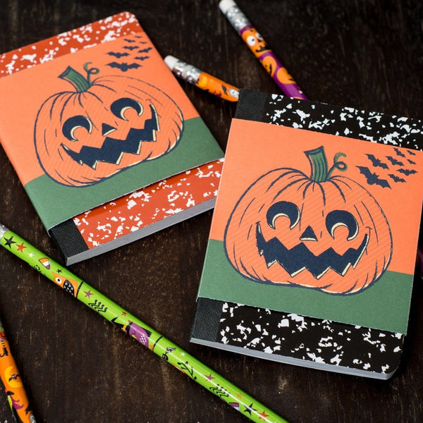 Printable Halloween notebook wrapper Cute Pumpkin mini notebook wrapper for a non candy halloween gift for trick or treaters