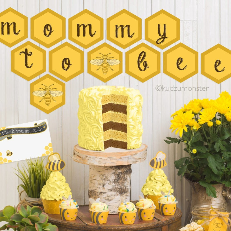 Bee Gender Reveal/Baby Shower Party Decor Kit – Kudzu Monster