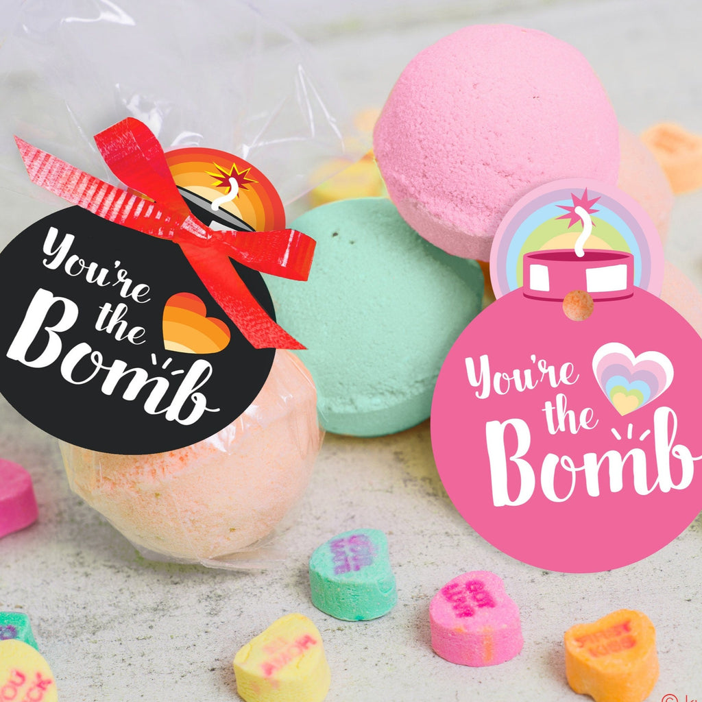 printable You're The Bomb! bath bomb gift tag INSTANT DOWNLOAD "You're the BOMB " easy print at home cute unique gift tags