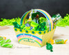 Printable St. Patrick's Day basket instant download rainbow foldable baskets cute DIY Teacher Appreciation mini gift basket craft