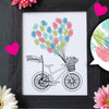 Valentine's Day Finger Paint Art Printable Balloons and Bicycle DIY Kid's Art Activity Fingerprints Ink Pad 8x10 in Art work Print