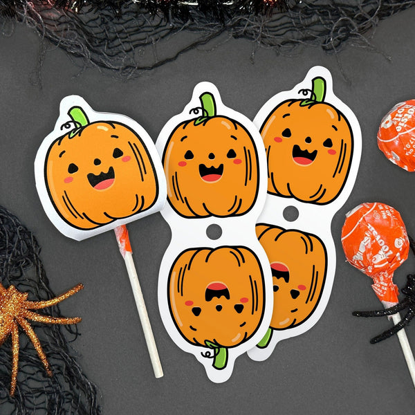 Halloween Pumpkin Sucker Covers - Cute Jack-o-lantern Lollipop Puppets - Printable Trick or Treat