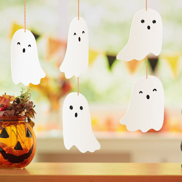 Printable Candy Simple Ghost Streamers - Halloween Decorations - Cute Simple Fall Decor - DIY Instant Download Ghosts to Hang From Ceiling