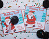Printable Santa Cookie Card for Macaron, Oreo, or small treat | Cute Illustrated Santa Sack Instant Download Party Favor | Holiday Party