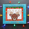 Printable Reindeer Hand print Activity | Instant Download finger paint coloring sheet | Cute kids Christmas Party activity | Handprint Art