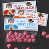 Football Printable treat topper valentine's day boy INSTANT DOWNLOAD print at home sports team manly candy bag toppers set of 3