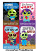 INSTANT DOWNLOAD Printable Classroom zombie valentines cards valentine's day funny boys valentine brains zombies creepy gross tomboy punk