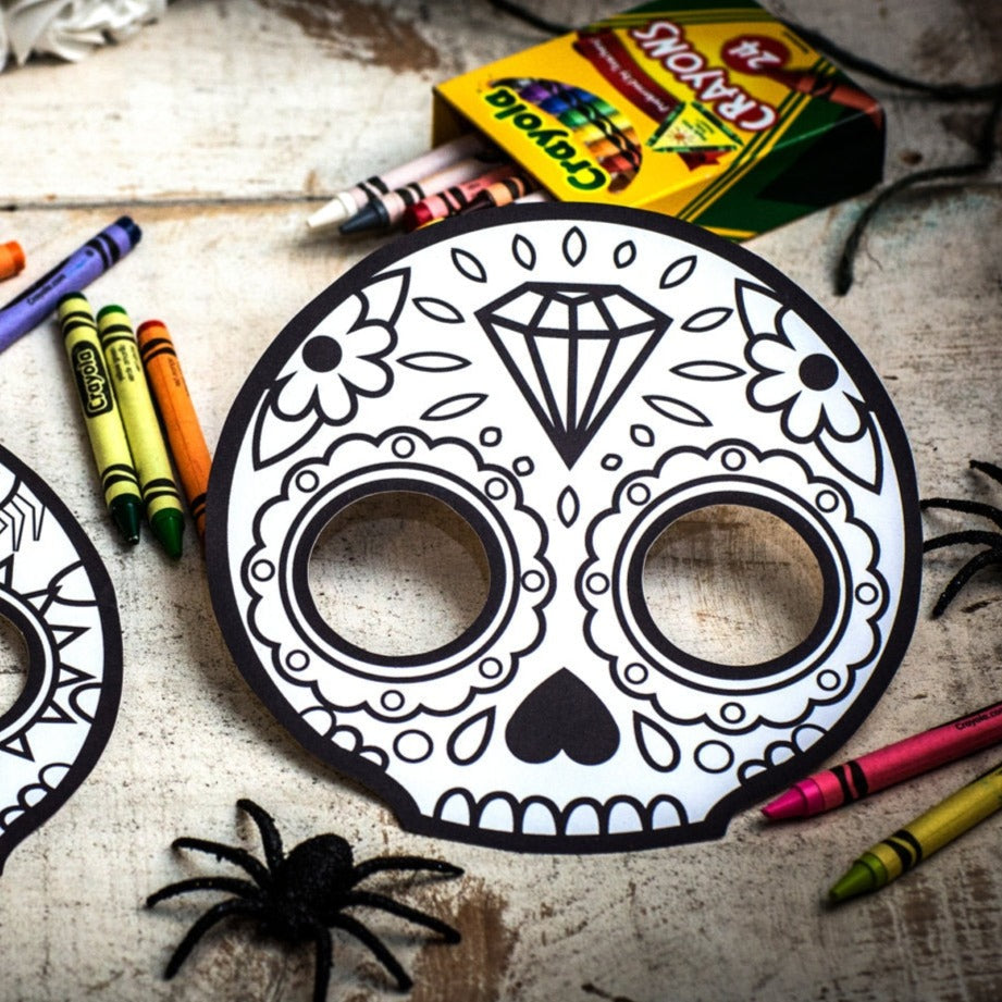 day of the dead coloring mask