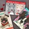 INSTANT DOWNLOAD Printable Classroom Dog Valentines cards with Pug French Bulldog and Pit bull puppies in cute tattoo style. Print from home