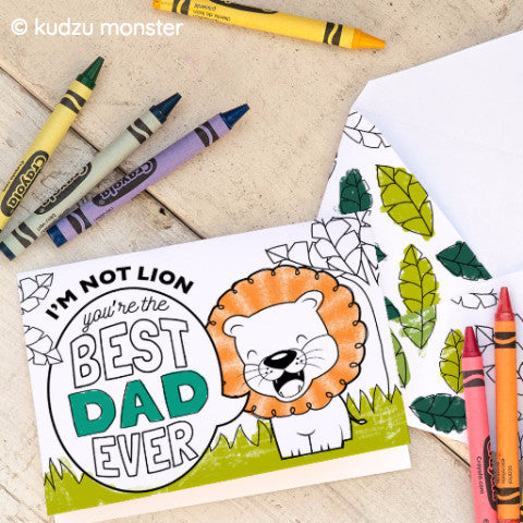 Lion Father's Day Coloring Card