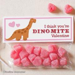 Longneck Dinosaur Valentine Treat Topper