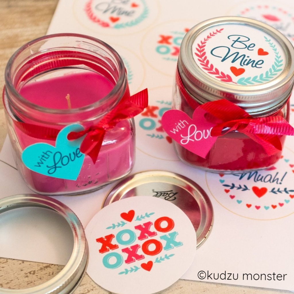 Mason Jar Valentine Label and Tag Assorted