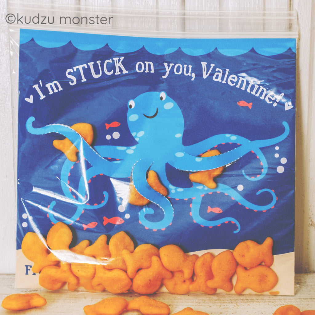 Octopus I'm Stuck on You Valentine - Kudzu Monster
