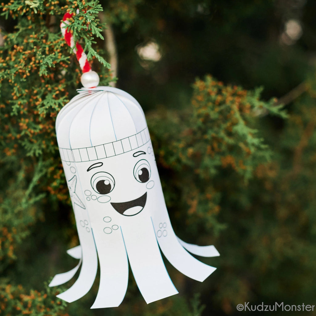 Squid Coloring Ornament