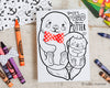 Otter Father's Day Coloring Greeting Card Activity
