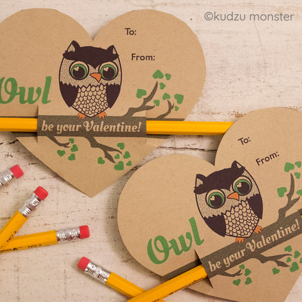 Valentine Owl Huggers - Kudzu Monster
