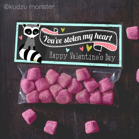 Valentine Raccoon Treat Topper - Kudzu Monster
