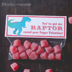 Valentine Raptor Treat Topper - Kudzu Monster
