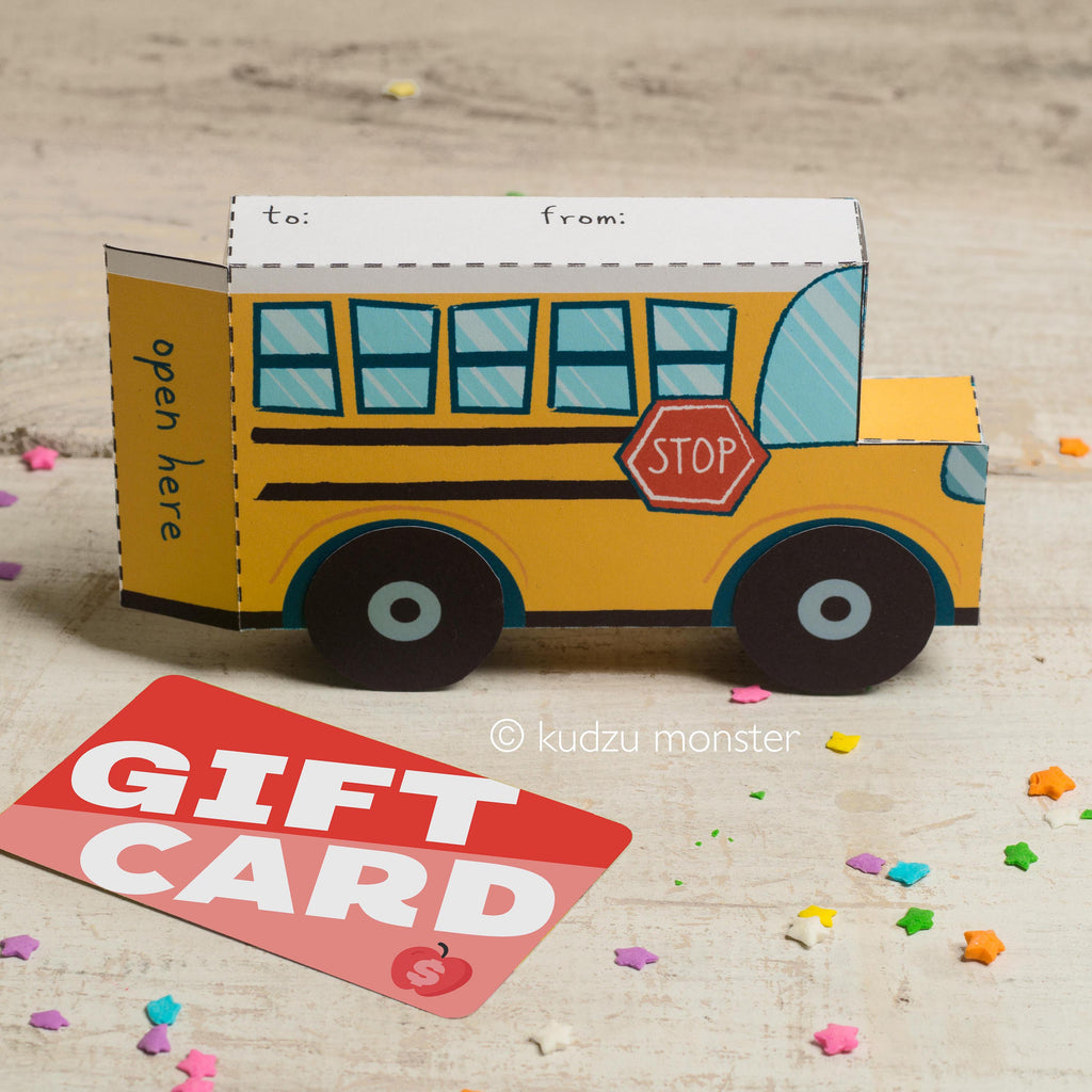 Teacher Appreciation Gift Card Box: School Bus