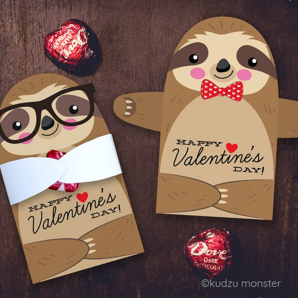 Valentine Sloth Candy Huggers