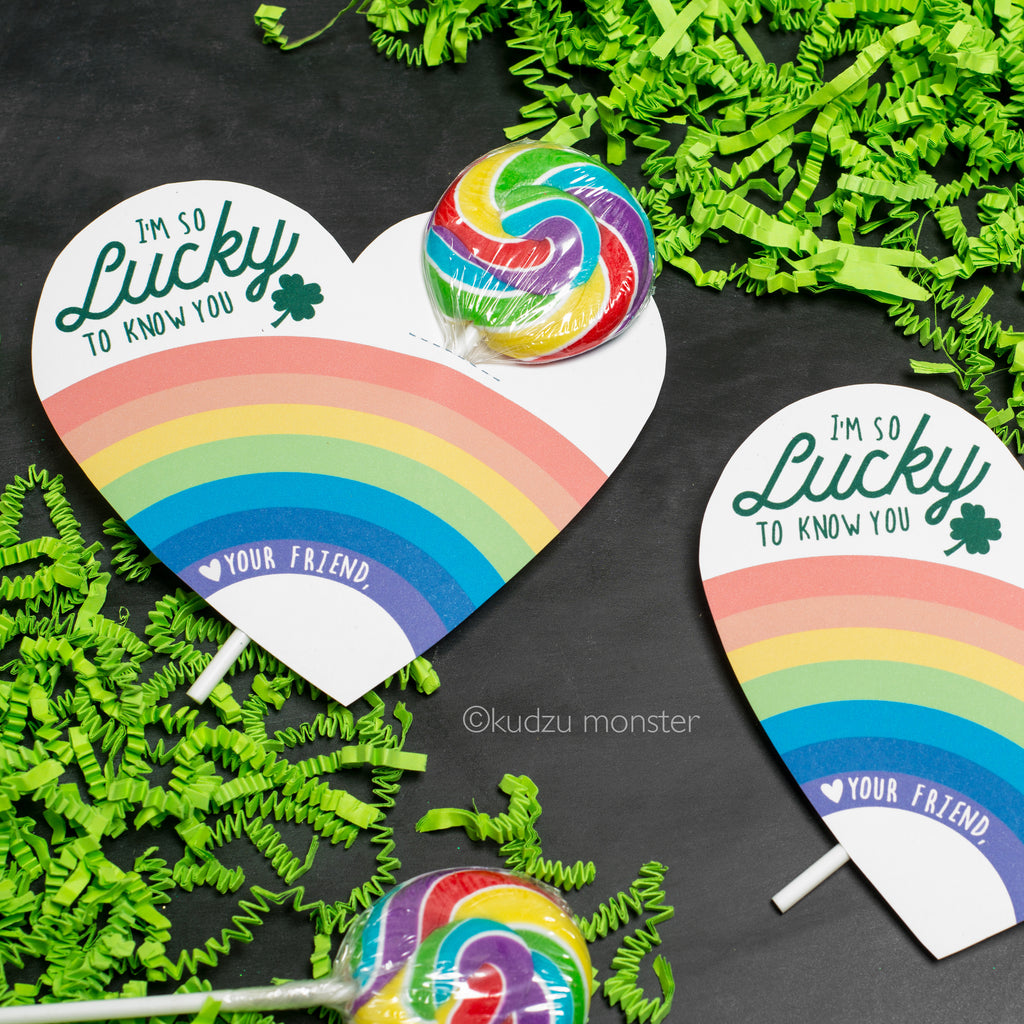 St. Patrick's Day Heart Lollipop Cards