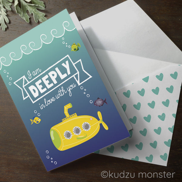 Submarine Valentine Card - Kudzu Monster
