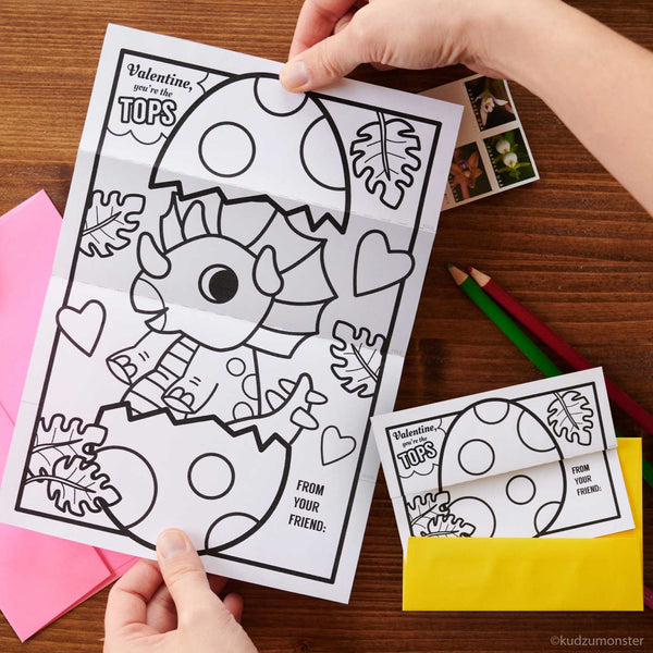 Triceratops Folding Surprise Coloring Page