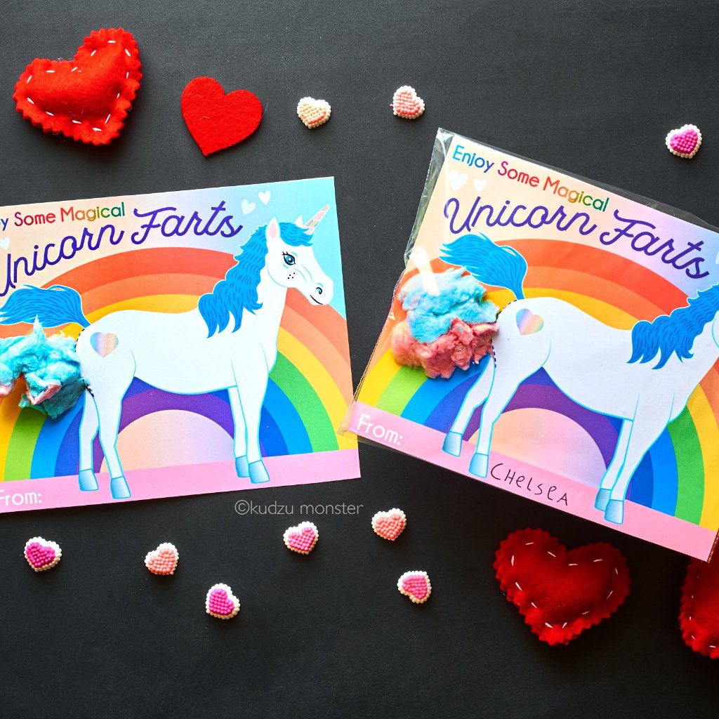 Unicorn Farts Cotton Candy Valentine