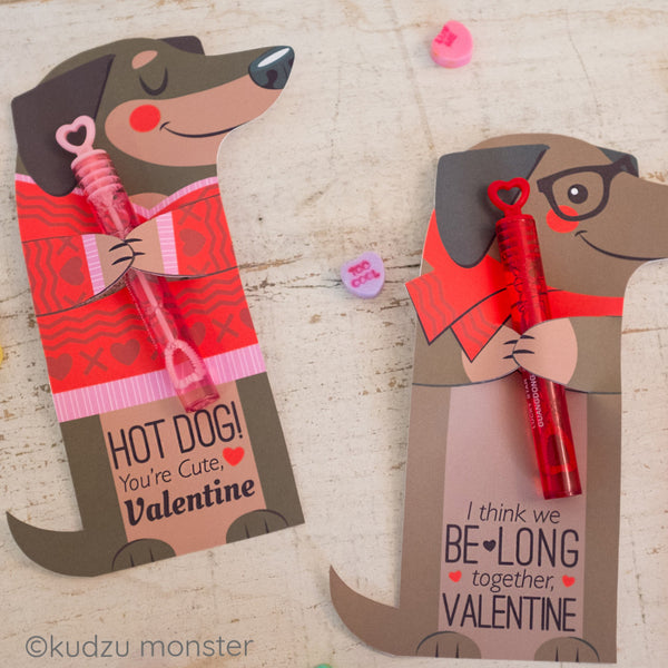 Valentine Weenie Dog Huggers - Kudzu Monster
