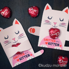 Valentine White Kitten Candy Huggers - Kudzu Monster
