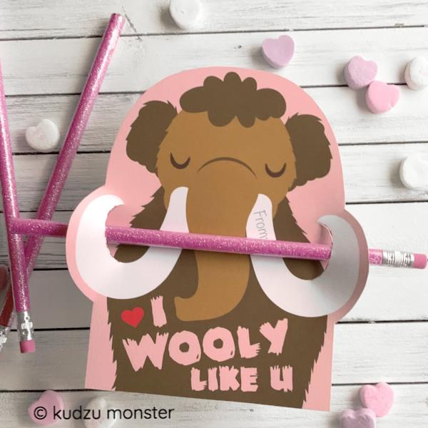 Mammoth Pencil Valentine