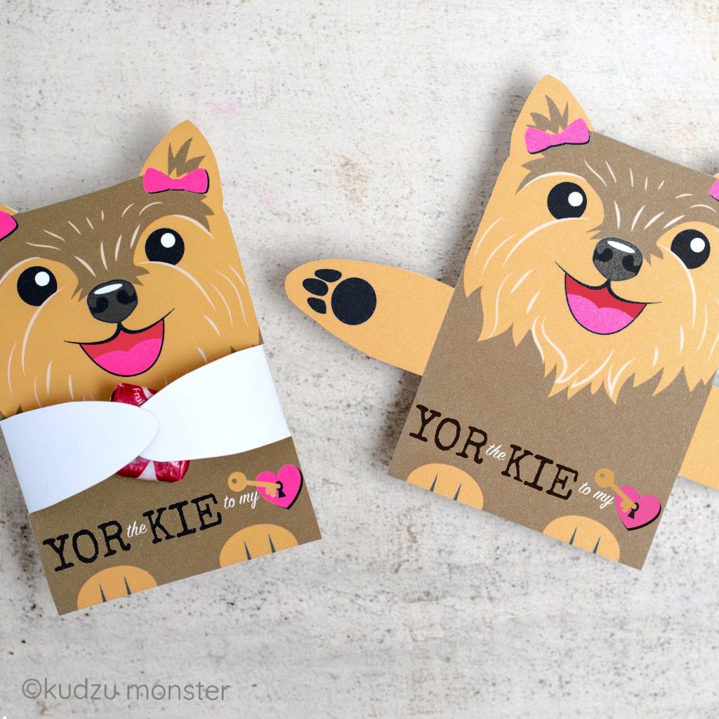 Valentine Yorkie Girl Candy Huggers