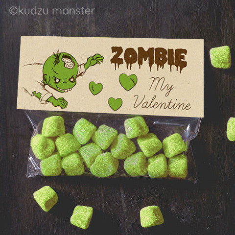 Valentine Zombie Treat Topper - Kudzu Monster
